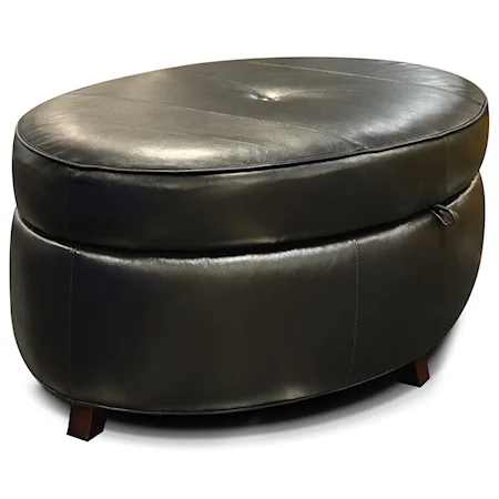 Oval Storage Ottoman for Living Room Footrest with Storage Space